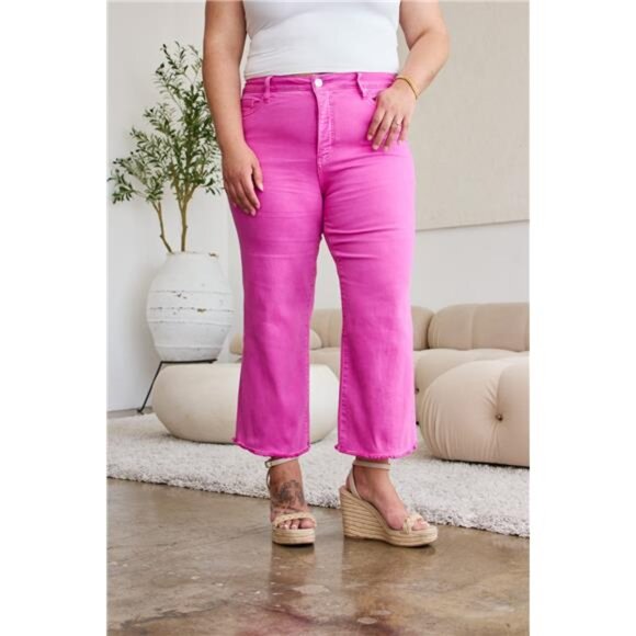 RFM Crop Chloe Full Size Tummy Control High Waist Raw Hem Jeans - Picture 10 of 16